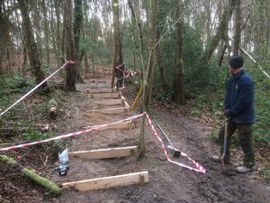 Steps under construction by Ashplats Conservation Group